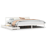 Bed Frame without Mattress White 200x200 cm Solid Wood Pine 3301645