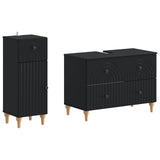 2 Piece Bathroom Cabinet Set ALKMAAR Black Engineered Wood 3417667