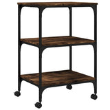 Printer Stand 3-Tier Smoked Oak 50x41x75 cm Engineered Wood 842288