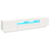 TV Cabinet with LED Lights White 200x35x40 cm 3081906