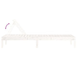 Sun Lounger Set of 2 White Solid pine wood Large 825068