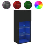 ZNTS TV Cabinet with LED Lights Black 40.5x30x90 cm 837045