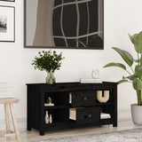TV Cabinet Black 103x36.5x52 cm Solid Wood Pine 814573