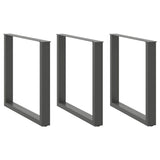 Dining Table Legs U-Shaped 3 pcs Anthracite 80x cm Steel 4013206