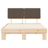 Bed Frame with Upholstered Headboard Taupe 140 x 200 cm 877347