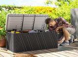 380L Waterproof Outdoor Storage Box, with Lockable Lid - Black T3398P314141