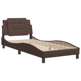 Bed Frame without Mattress "Zadar" Brown 90x190 cm Single Faux Leather 3208151
