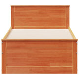 Bed Frame without Mattress with Headboard Wax Brown 90x200 cm Solid Wood Pine 3308776