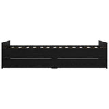 Bed Frame Black Oak 90 x 200 cm Engineered Wood 3446587