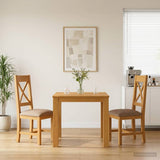 Dining Set 3 pcs Grey Solid Oak Wood 3430326