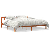 Bed Frame without Mattress Wax Brown 180x200 cm Super King Solid Wood Pine 844812