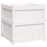 Garden Planter White 60x60x60 cm Solid Wood Pine 837426