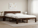 Double Bed Frame with Headboard ROSTOCK Dark Brown 120 x 200 cm 903419