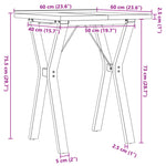 ZNTS Dining Table Y-Frame 60x60x75.5 cm Solid Wood Pine and Steel 3282780