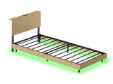 Modern Floating Bed with Recessed Detailing & Headboard, Fitted with LED Ambient Lighting, Robust W5510P513055