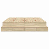 Storage Bed Frame with Drawer Sonoma Oak 236.5 x 200 x 31.5 cm 3335623