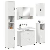 Bathroom Furniture Set 5 pcs White Engineered Wood and Metal 3393063