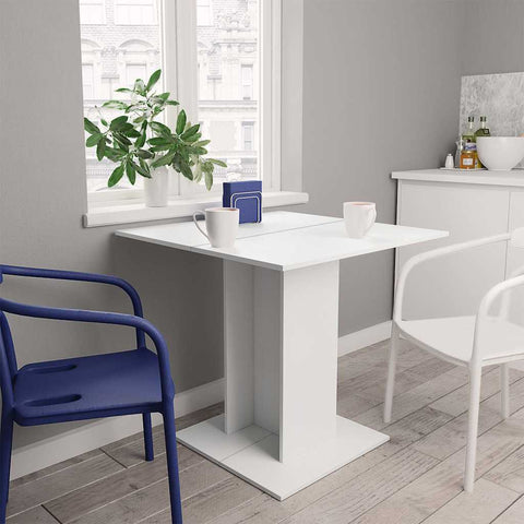 Dining Table White 80x80x75 cm Engineered Wood 800252