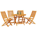 Garden Dining Set Folding 5 pcs Brown Solid Acacia Wood 3375700