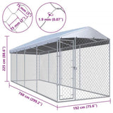 Outdoor Dog Kennel with Roof 760x190x225 cm 145031
