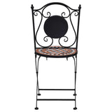 Garden Chair Set of 2 Brown, Black, Cream 46714
