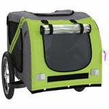 Pet Bike Trailer Green and Grey Oxford Fabric and Iron 93878