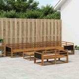 Outdoor Sofa Set 9 pcs Natural Solid Acacia Wood 3382672