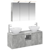 Bathroom Cabinet Set 4 pcs Concrete Grey Engineered Wood 3406498