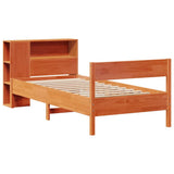 Bookcase Bed without Mattress Wax Brown 75x190 cm Small Single Solid Wood Pine 3322974