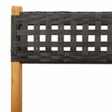 Garden Chair Set of 8 Black Solid acacia wood, PE rattan Medium 3214594