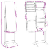 Mirror Jewellery Cabinet Free Standing Black 42x38x152 cm 353257