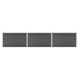 Fence Panel Set WPC 526x105 cm Black 3070448