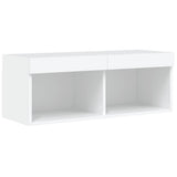 4 Piece TV Wall Units with LED White Engineered Wood 3216654