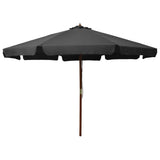 Garden Parasol with Wooden Pole 330 cm Anthracite 47214
