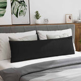 Sofa Pillows 2 pcs Black 145 x 40 cm Fabric 42013857