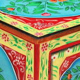 Hand Painted bedside Cabinet 40x30x50 cm Solid Mango Wood 286158