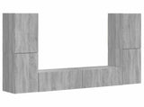 TV Cabinet Set 6 pcs Grey Sonoma Engineered Wood 3409111