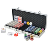 Poker Set with 500 Laser Chips Aluminium 80184