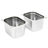 Gastronorm Containers 2 pcs GN 1/2 200 mm Stainless Steel 50890