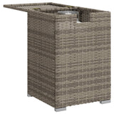 Propane Tank Cover Table Grey 40x40x60 cm Poly Rattan 366296