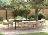 Garden Dining Set 9 pcs Beige Poly Rattan 3380732