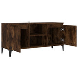 TV Cabinet with Metal Legs Smoked Oak 103.5x35x50 cm 813161