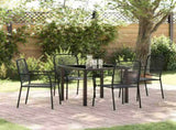 Garden Dining Set 5 pcs Black Powder-Coated Steel 3379157