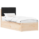 Bed Frame with Upholstered Headboard Black 80 x 200 cm 877801