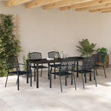 Garden Dining Set 7 pcs Anthracite Powder-Coated Steel 3379308