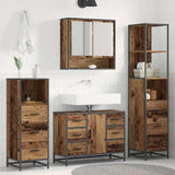Bathroom Furniture Set with Door 4 pcs Old Wood Engineered Wood 3402462