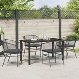 Garden Dining Set 5 pcs Black Poly Rattan 3380906