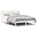 Bed Frame without Mattress White 140x190 cm Solid Wood Pine 3306534