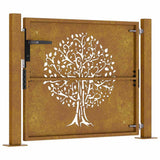 Garden Gate 100x75 cm Corten Steel Tree Design 153214