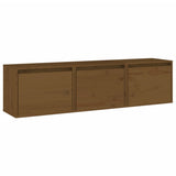 TV Cabinets 3 pcs Honey Brown Solid Wood Pine 3100127
